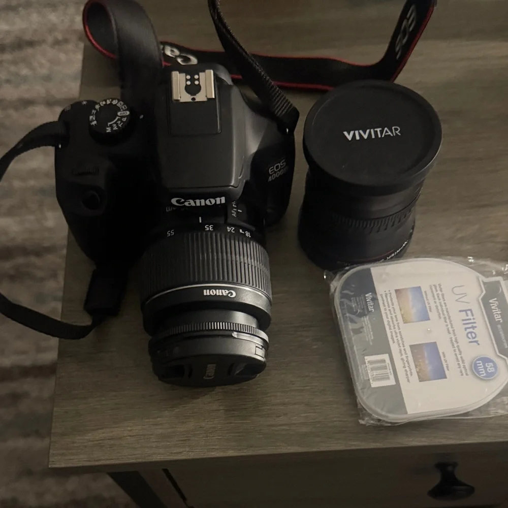 Canon EOS 4000D Black Digital Camera with Lens and Case